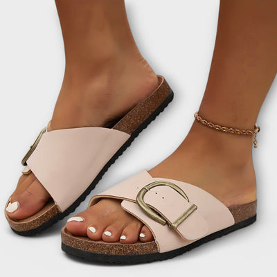 Damen Korksandalen mit Schnallenverschluss-Design