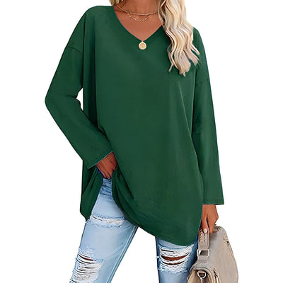 Alicia™ - Lässiger V-Ausschnitt Pullover