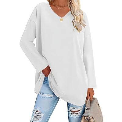 Alicia™ - Lässiger V-Ausschnitt Pullover