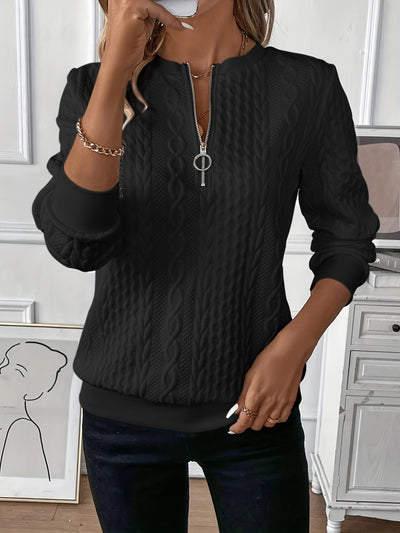 Elysha™ - Texturiertes Quarter-Zip Pullover