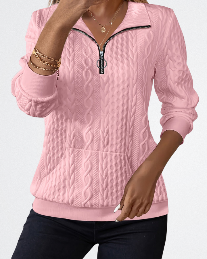 Celeste - Weicher Strick Zip-Pullover