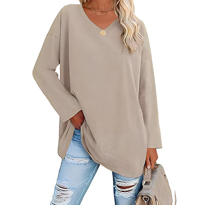 Alicia™ - Lässiger V-Ausschnitt Pullover