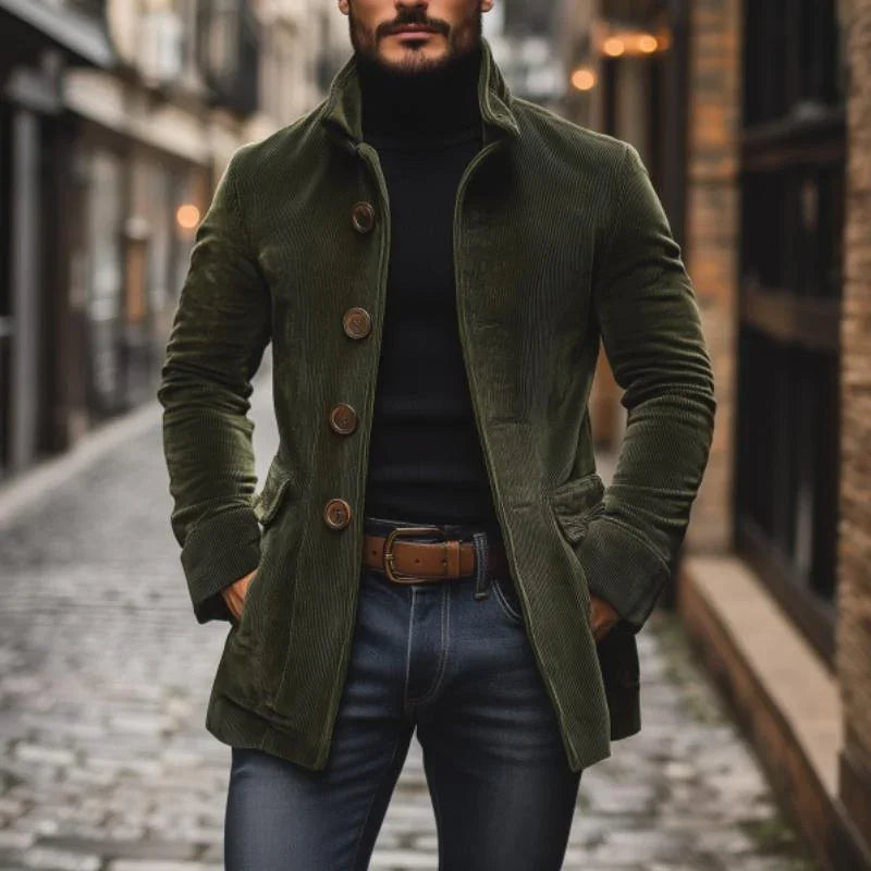 Elegante Cordjacke mit Hohem Kragen für Stil 0
