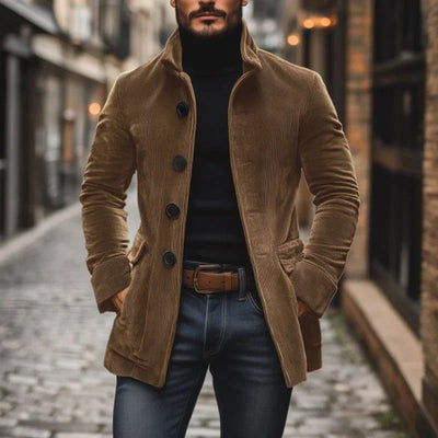 Elegante Cordjacke mit Hohem Kragen für Stil 1