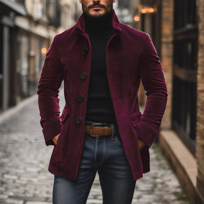 Elegante Cordjacke mit Hohem Kragen für Stil 2
