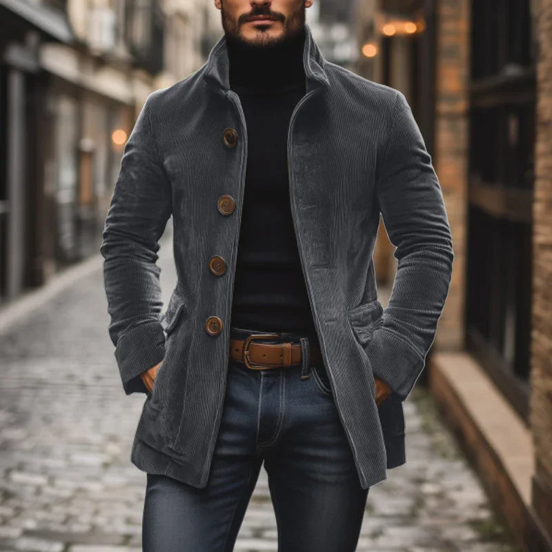 Elegante Cordjacke mit Hohem Kragen für Stil 3