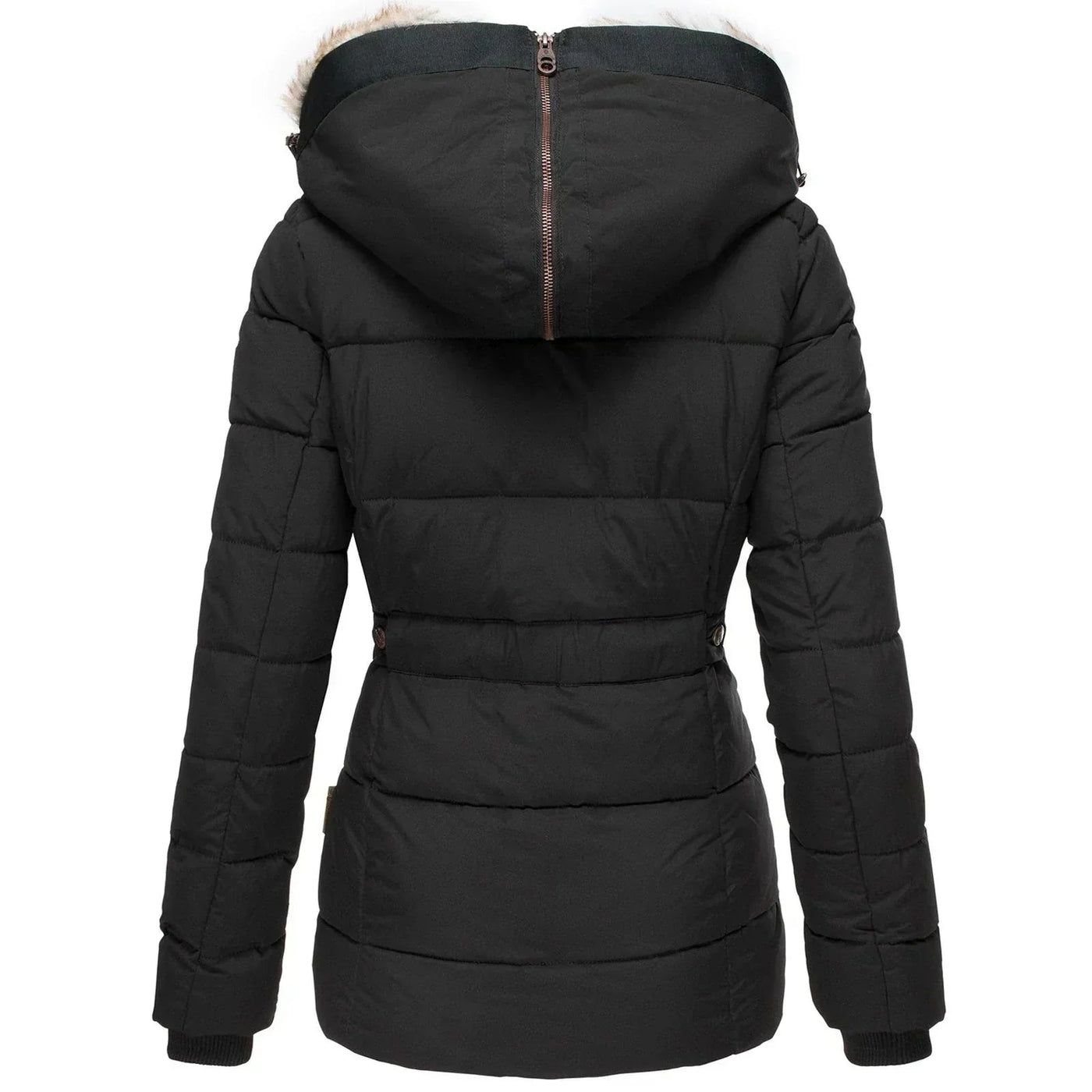 Elegante Damen Winterjacke mit Kunstfellkapuze 6