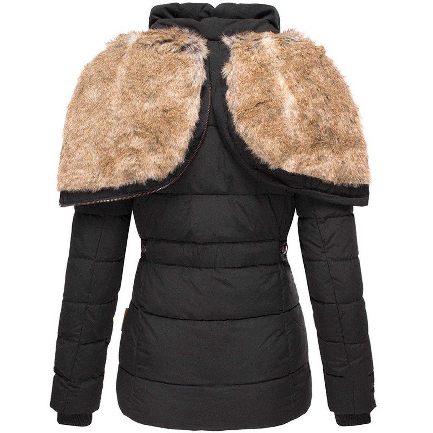 Elegante Damen Winterjacke mit Kunstfellkapuze 7