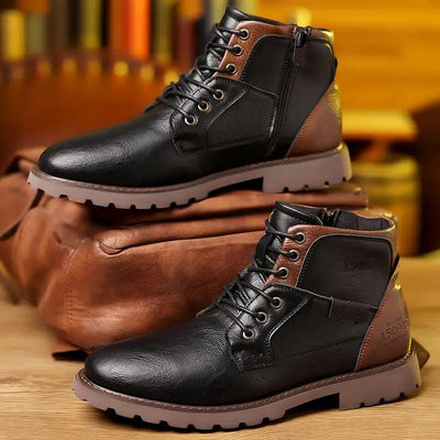 Elegante Lederstiefel mit seitlichem Reißverschluss 1