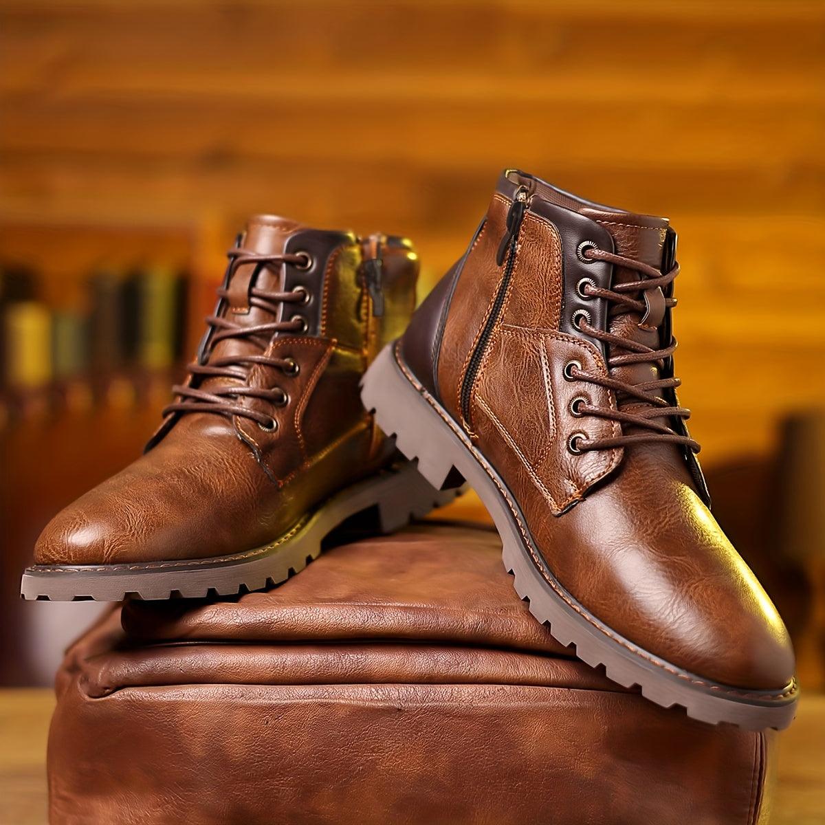 Elegante Lederstiefel mit seitlichem Reißverschluss 4