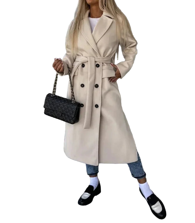 Eleganter Damenmantel mit Gürtel für kalte Tage 1
