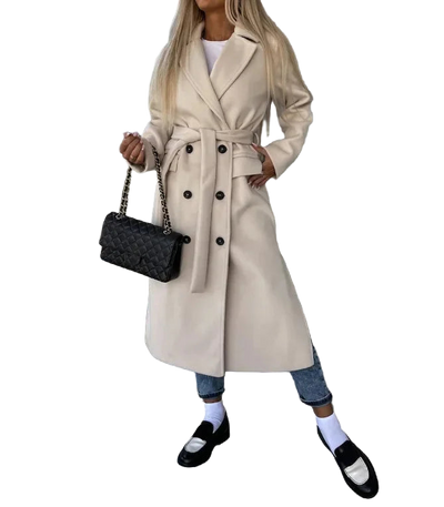 Eleganter Damenmantel mit Gürtel für kalte Tage 1