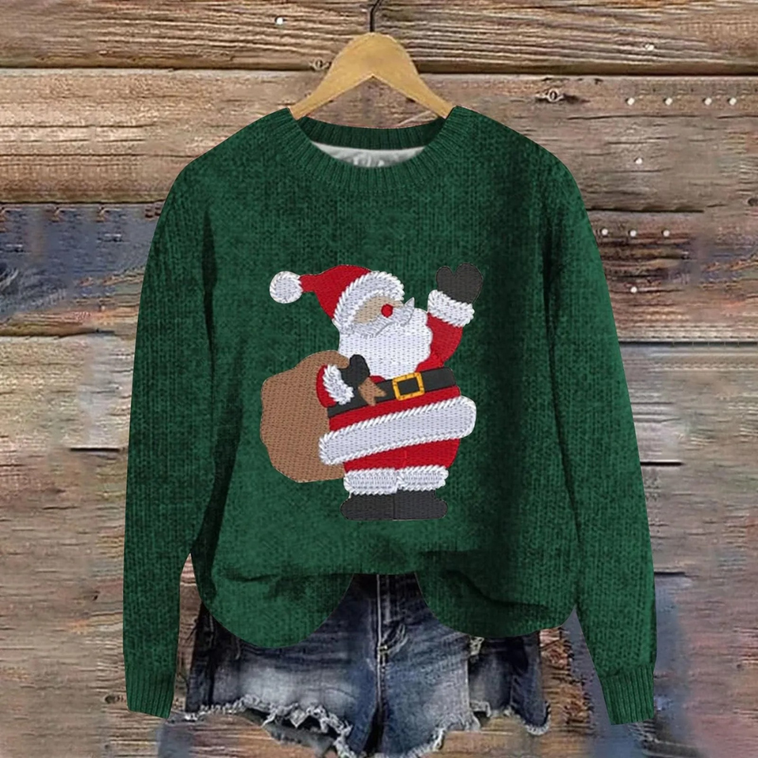 Festlicher Weihnachtspullover mit Weihnachtsmann-Design 0