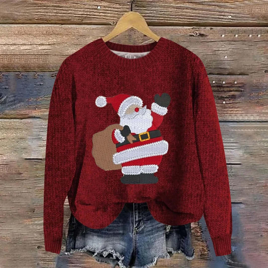 Festlicher Weihnachtspullover mit Weihnachtsmann-Design 5