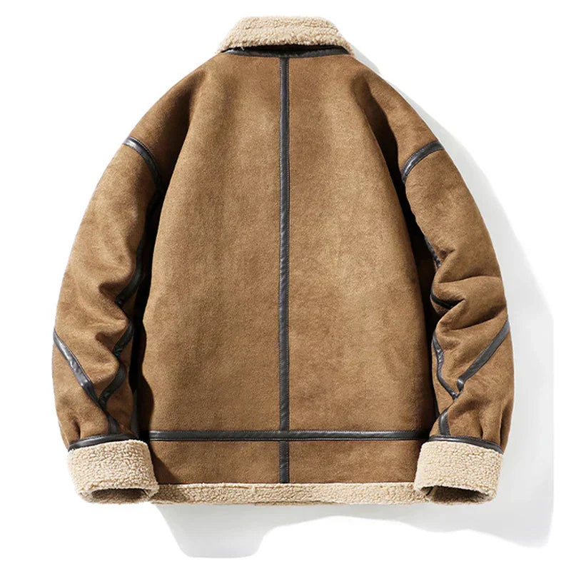 Klaus™ - Vintage Stil Warmes Wildlederjacke
