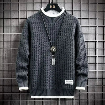 Levi | Farbblockierter Kabelstrick-Turtleneck