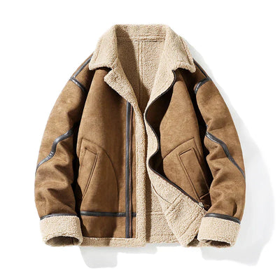 Klaus™ - Vintage Stil Warmes Wildlederjacke