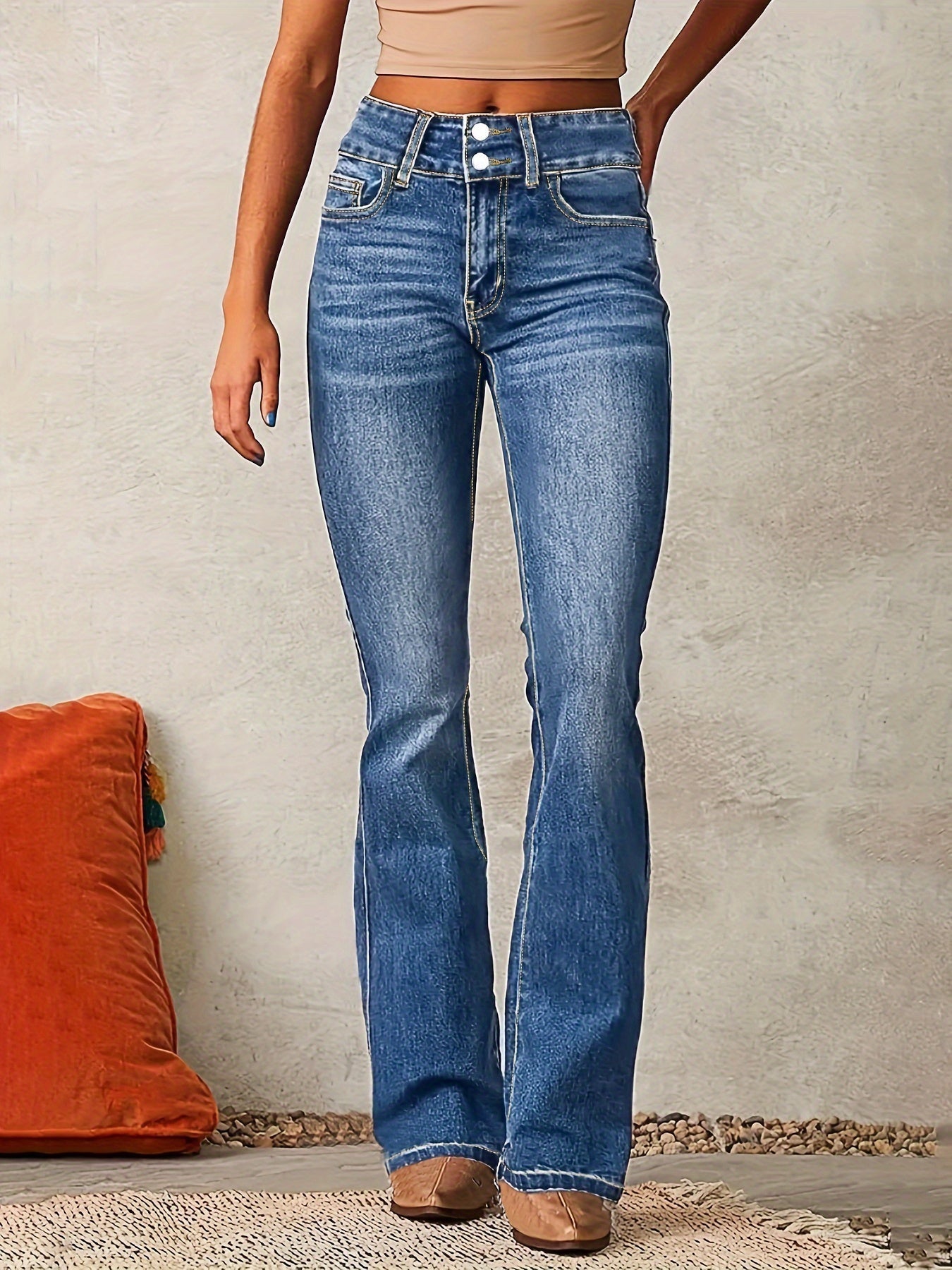 Aya™ | Hochtaillierte, Ausgestellte Jeans
