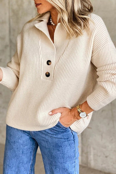 Briana™-Knopf Langarmpullover