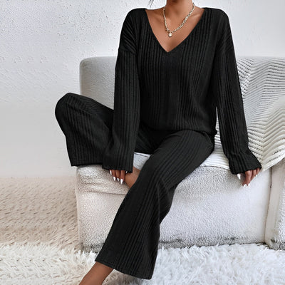 Isla™ | Gestreifter V-Ausschnitt Pullover Set
