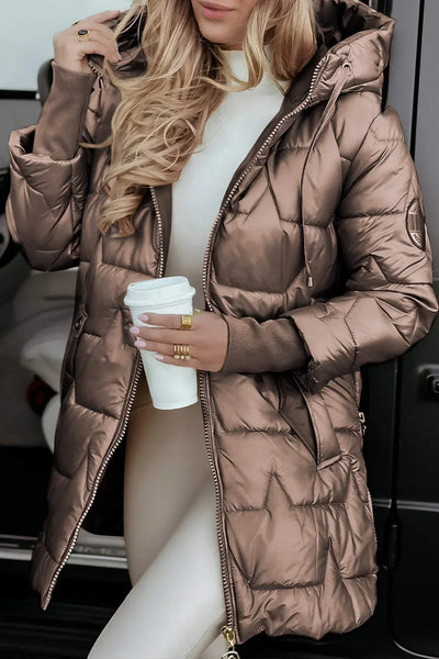Nolwen - Eleganter Wintermantel mit Kapuze und Fütterung