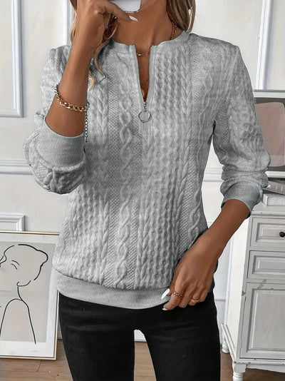 Elysha™ - Texturiertes Quarter-Zip Pullover